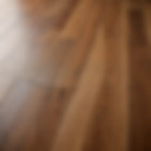 Close-up view of laminate floor with beveled edges