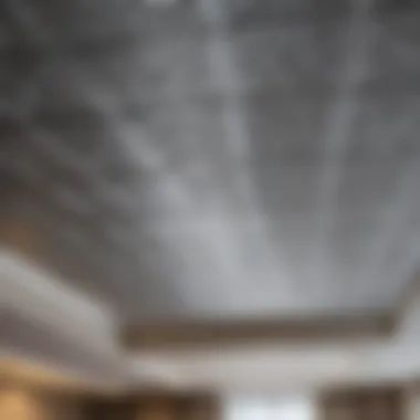 Completed Ceiling with Installed Tiles Finished ceiling with installed tiles