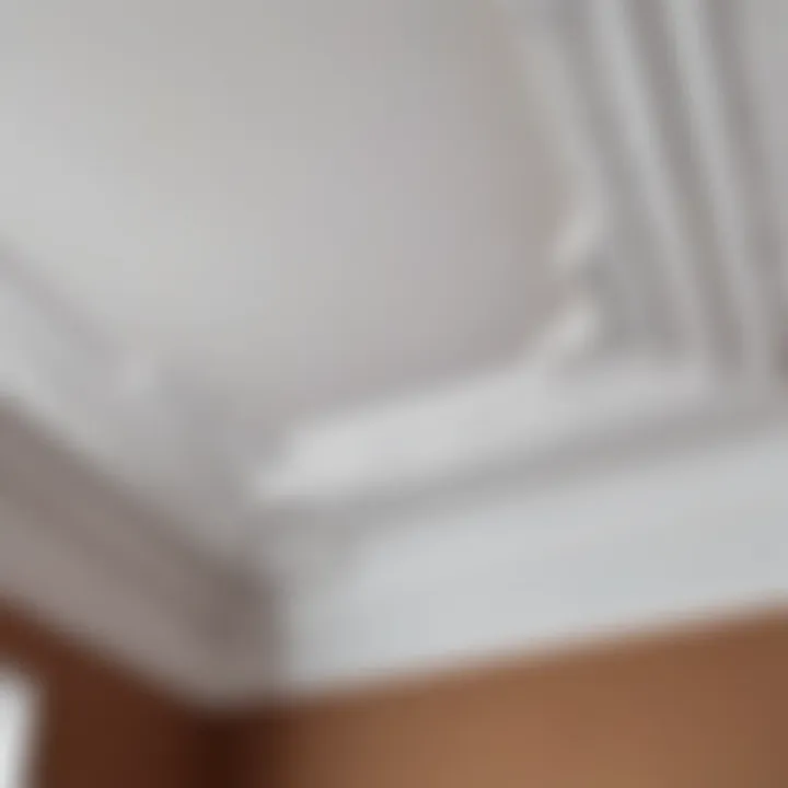 Smoothly finished interior corner of a ceiling cornice