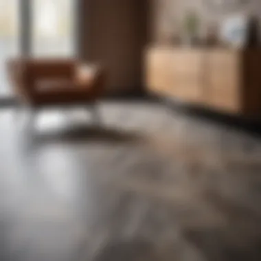 Elegant Linoleum Flooring in Contemporary Interior Finished linoleum flooring in a modern setting