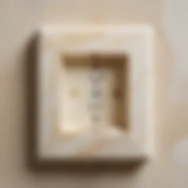 Finished Outlet Box in Alabaster Finished electrical outlet box embedded in alabaster