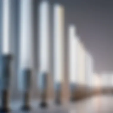 Diverse Designs of Fluorescent Lamps A close-up of various fluorescent lamps showcasing their designs