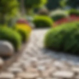 Elegant garden border showcasing natural stone materials