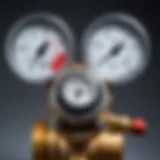 Detailed view of a gas regulator showcasing its components