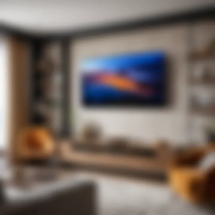 Ideal wall mount height for a 65-inch television in a living room setting