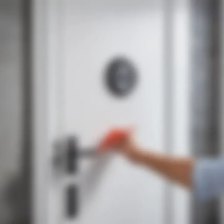 Demonstration of proper door sealing techniques