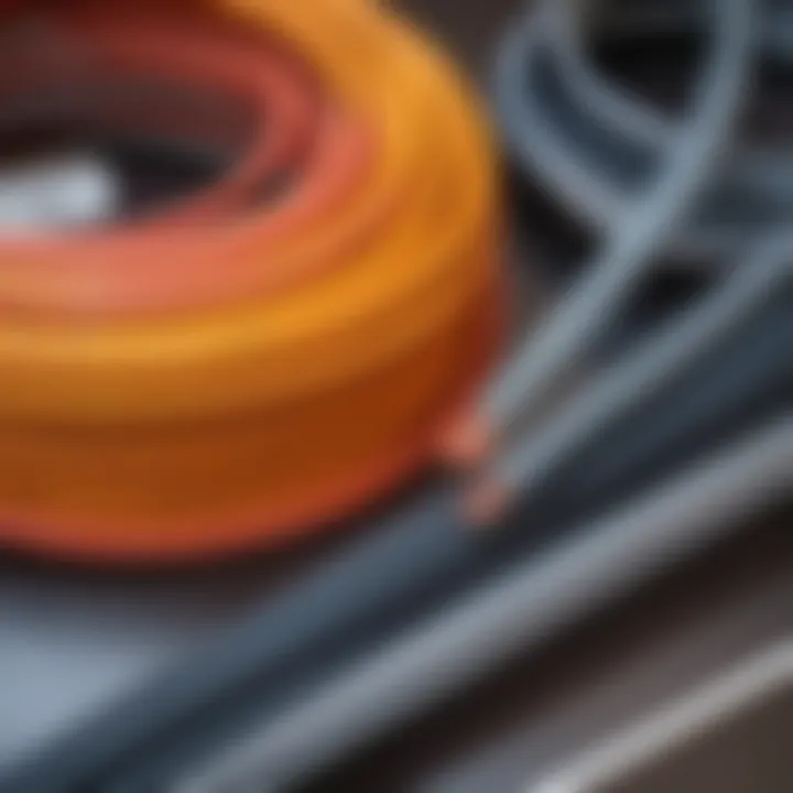 Detailed view of heating cable installation materials