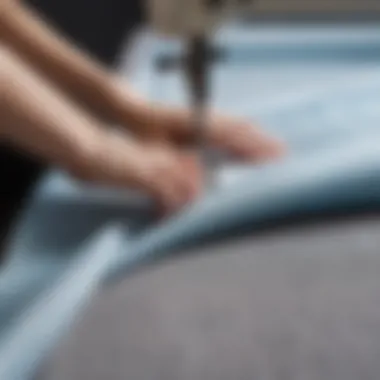 Hemming Technique for Sheer Fabric Demonstrating the technique of hemming sheer fabric