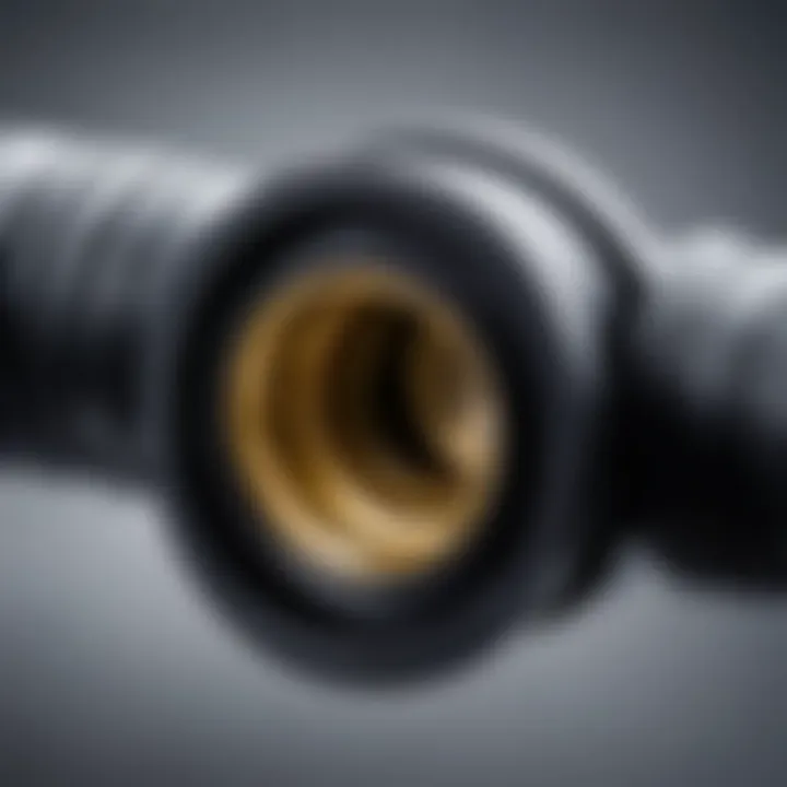 Close-up view of a hose connector showcasing its detailed design