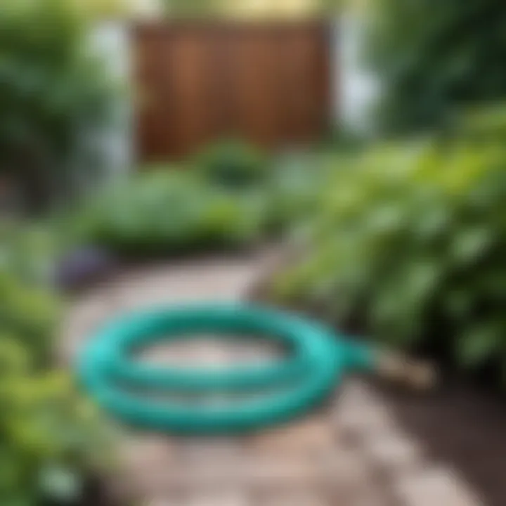 Installation of a hose connector in a garden setting