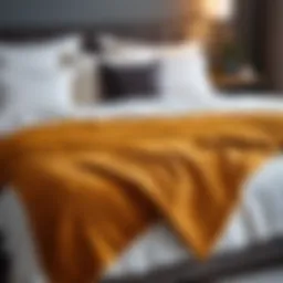 Cozy blanket on a bed