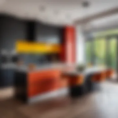 Sleek and Stylish Kitchen Makeover Modern kitchen with sleek design and vibrant colors