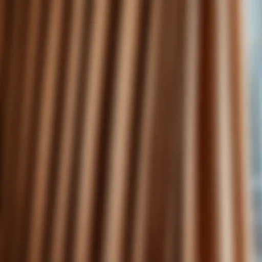 A close-up view of different types of eyelets for curtains