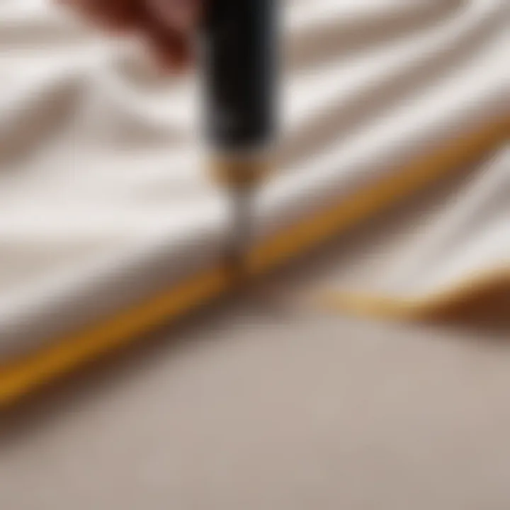 Measuring fabric accurately for eyelet installation