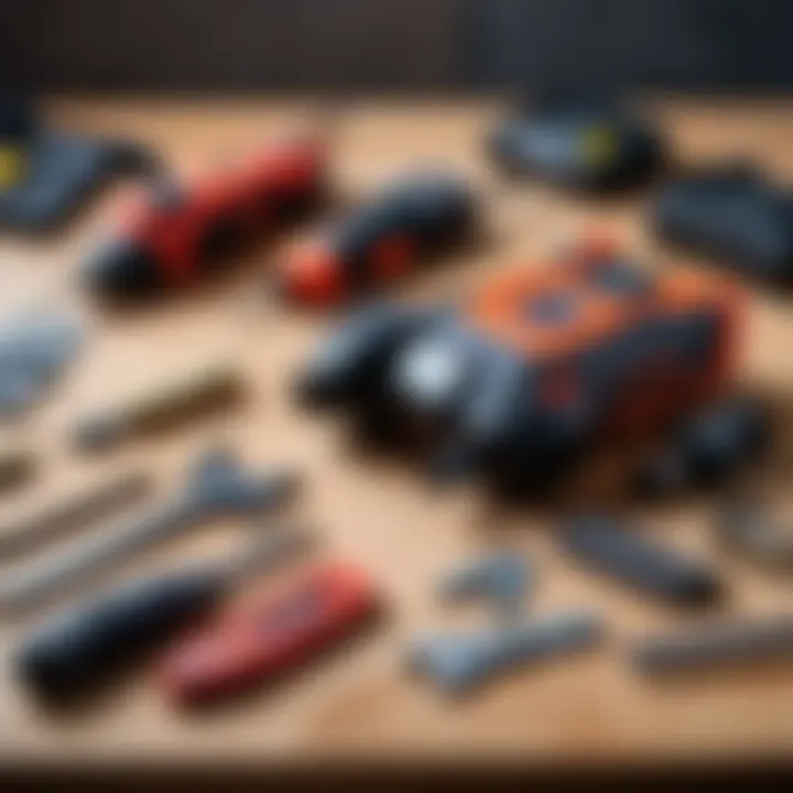 An assortment of accessories available for oscillating tools