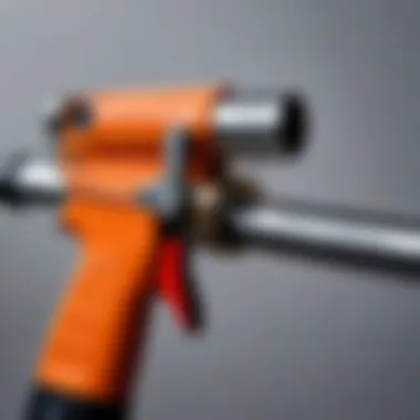 Mechanism and Features of a Caulking Gun Detailed view of a caulking gun showcasing its mechanism and features