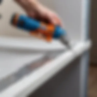 Applying Sealant with Precision A caulking gun in action, effectively applying sealant to a surface
