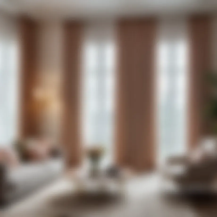 Elegant living room with flowing sheer curtains