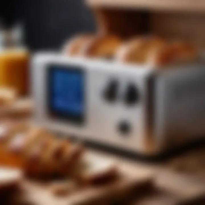 Display panel of a bread maker highlighting various settings.