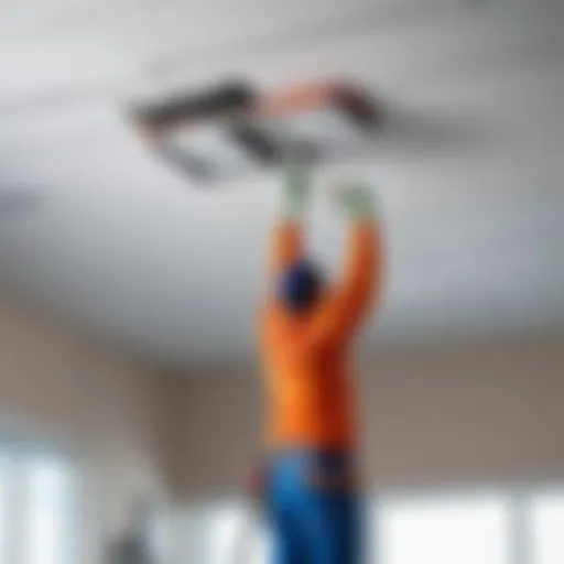 Clean suspended ceiling with effective cleaning tools