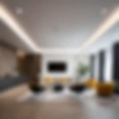 Importance of Clean Suspended Ceilings in Interior Design Interior designer showcasing a clean environment with suspended ceilings