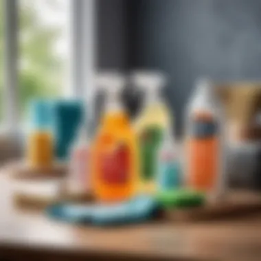 Essential Cleaning Supplies for Wallpaper Care Cleaning supplies arranged on a table