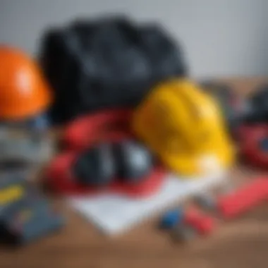 Safety Gear for Electrical Installation Safety gear displayed next to electrical components