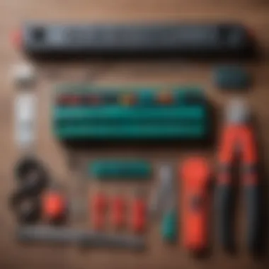 Essential tools laid out for electrical work