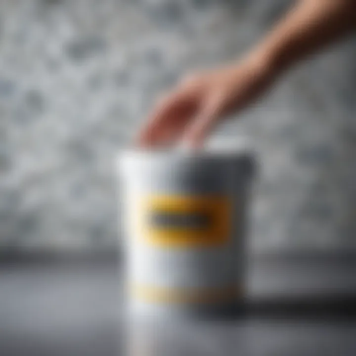 A well-diluted wallpaper adhesive in a container