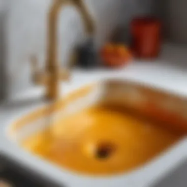 Demonstration of the drilling technique on an enamel sink