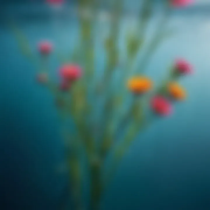 Close-up of flower stems in water, illustrating optimal conditions