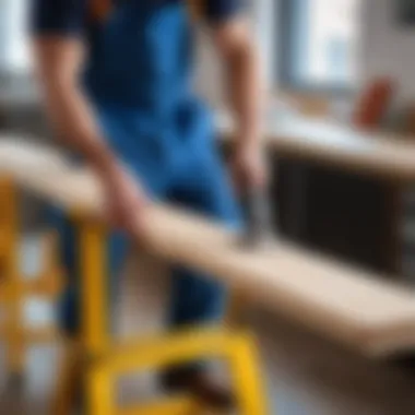 Safety Measures for Table Leg Extension Safety measures in action while working on table legs