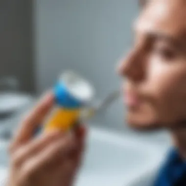 Applying Repair Solution to Enamel Person applying enamel repair solution