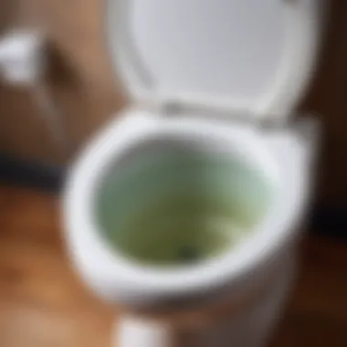 Identifying the Leak in the Toilet Tank Close-up view of a toilet tank with a visible leak
