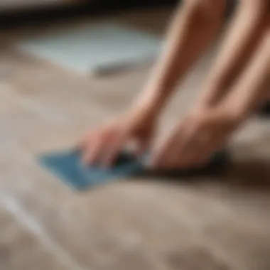 Applying adhesive to linoleum sheets