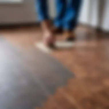 Final inspection of glued linoleum