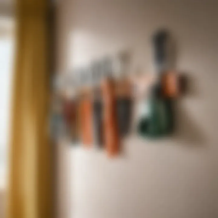 A toolkit with essential tools for hanging curtain hooks