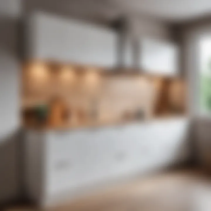 Securely mounted kitchen cabinets on a wall