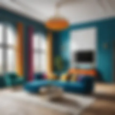 Elevate Your Space with Bright Colors Elegant room with high ceilings and bright colors