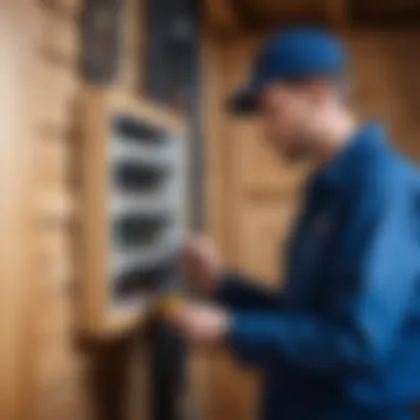 Final inspection of electrical wiring in a wooden house