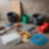 Ceiling tile installation tools and materials