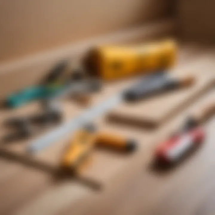 Tools and materials required for baseboard corner installation