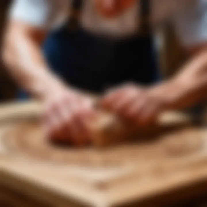 Demonstration of wood carving technique