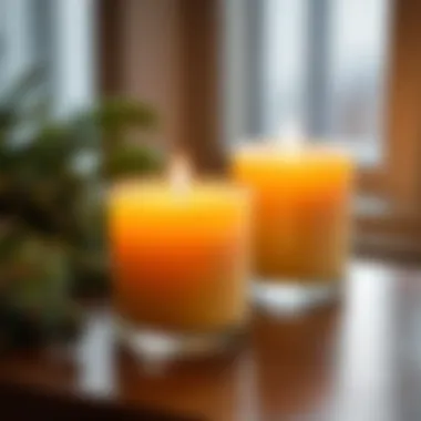 A Warm Glow from Your Handmade Candle A finished homemade candle glowing warmly