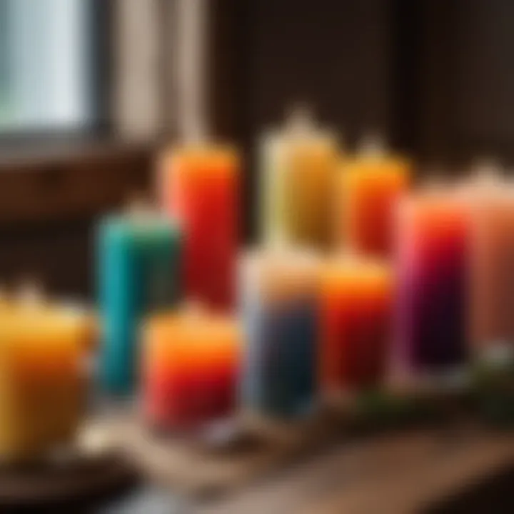 Beautifully crafted candles in various shapes and colors