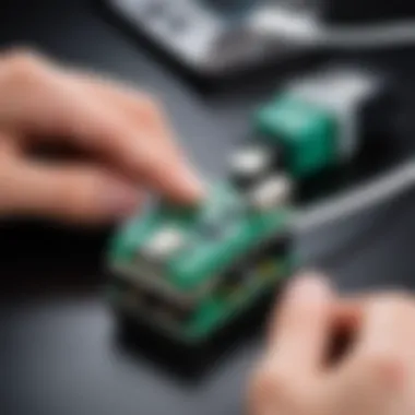 Assembling the USB extender with precision