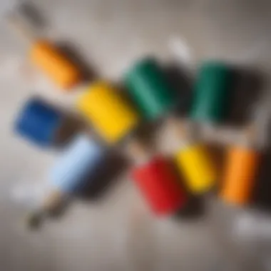 Diverse Paint Rollers for Ceiling Projects Selection of different paint rollers for ceiling painting
