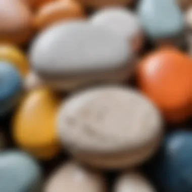 Durable Painted Stones with Protective Finish Finished stones with a protective coat for longevity