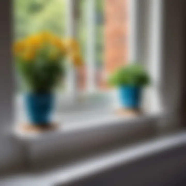 A beautifully restored windowsill showcasing a fresh paint job