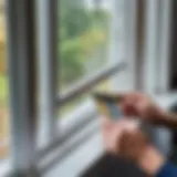 Removing double-sided tape from a window frame